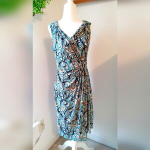 DRESS BARN  Swirl Print Sleeveless Dress 8